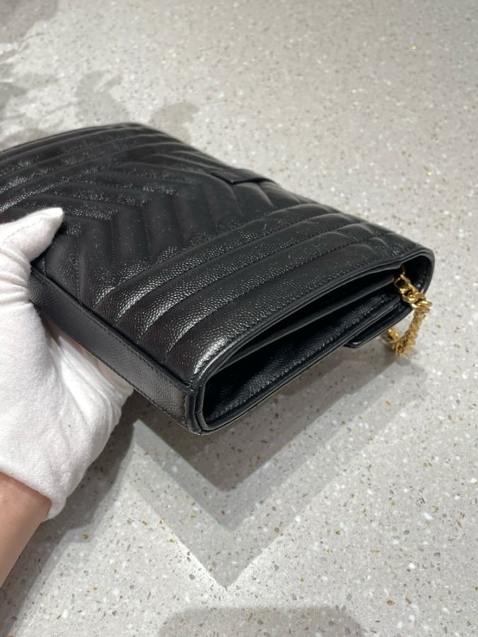 Ysl 黑金魚子醬信封包 無附件-13