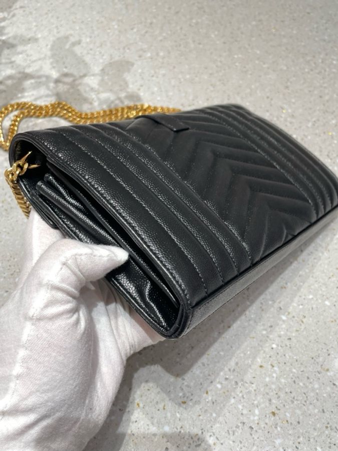 Ysl 黑金魚子醬信封包 無附件-14