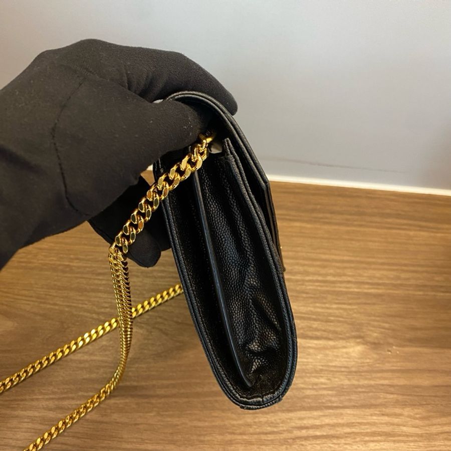 Ysl 黑金魚子醬信封包 無附件-5