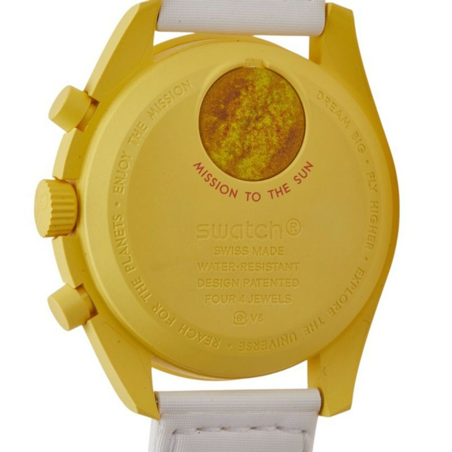 歐米茄 x Swatch 超霸系列登月太陽任務腕錶 SO33J100 石英金錶盤陶瓷尼龍錶帶男錶-2