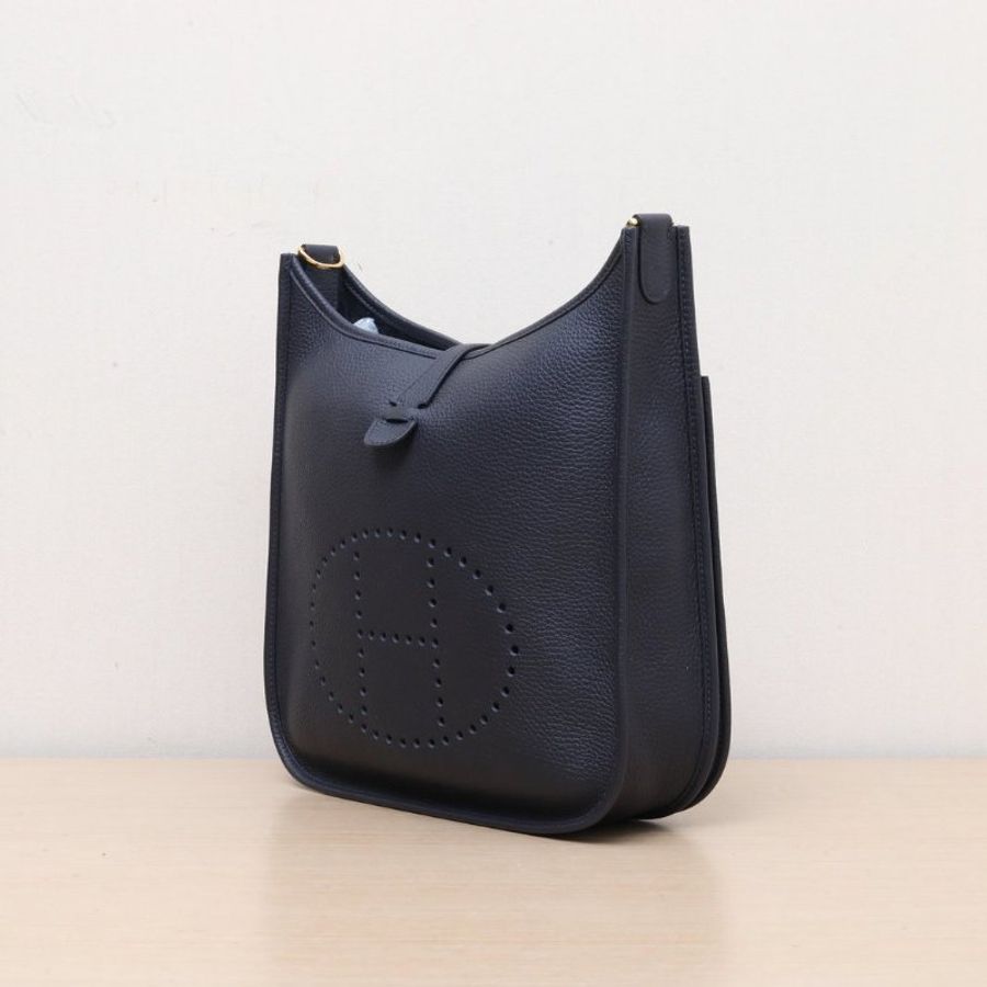 HERMES Evelyne小號293Y軟呢色TC皮B刻金扣肩背包-3