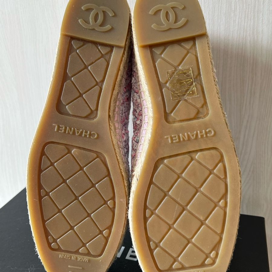 Chanel 超美毛呢 漁夫鞋 草編鞋 鉛筆鞋(全新閒置品)-5