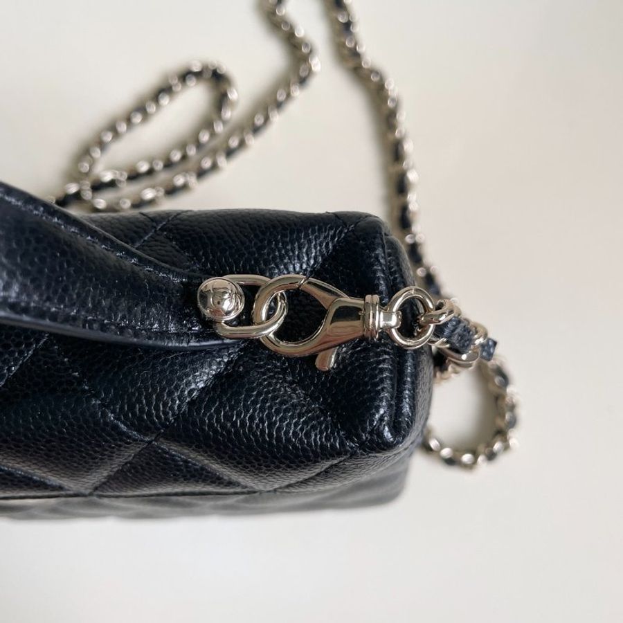 全新 CHANEL LP飯盒包 黑金 荔枝牛皮 小C釦-2