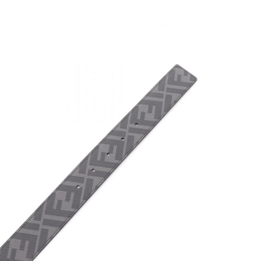 FENDI FF 方形皮帶 7C0535AFF1F0GXN90 皮革 黑色 灰色 全新 男士 雙面可使用-2