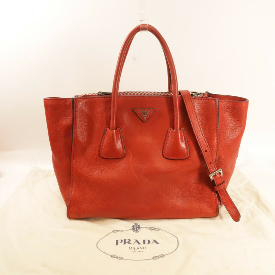 紅色皮革兩包【PRADA 普拉達】-7