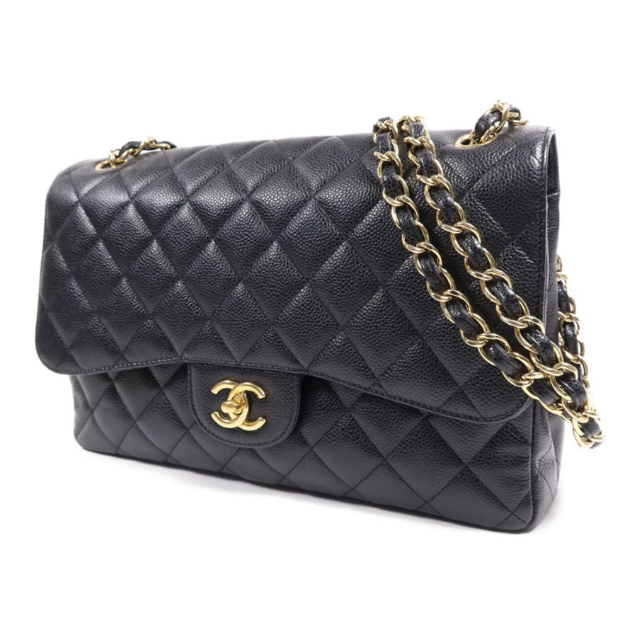 CHANEL 牛皮皮革Large Classic金扣鏈帶肩背袋-2