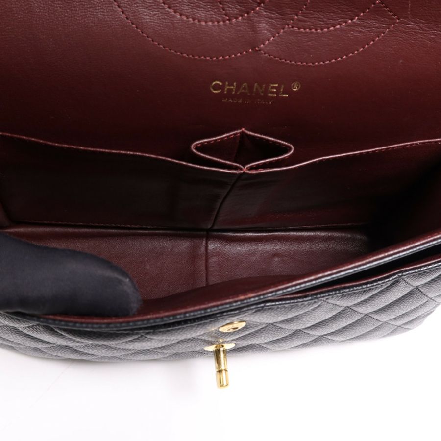 CHANEL 牛皮皮革Large Classic金扣鏈帶肩背袋-4