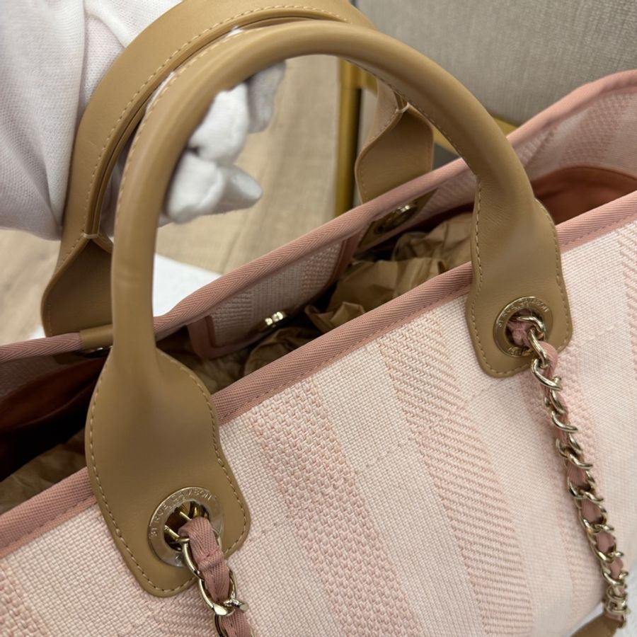 Chanel 粉色沙灘托特包 閒置新❤️-7