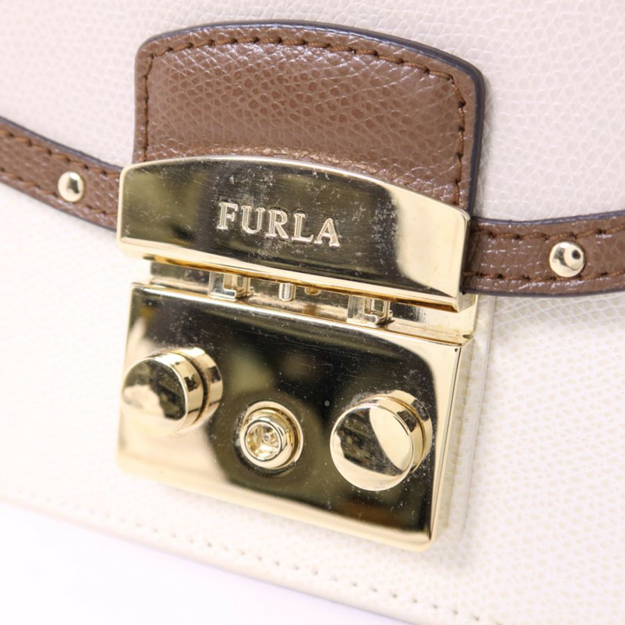 Furla 牛皮皮革Metropolis Mini Crossbody金扣手挽肩背兩用袋-8