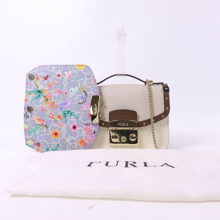 Furla 牛皮皮革Metropolis Mini Crossbody金扣手挽肩背兩用袋-23