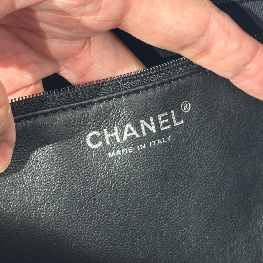 CHANEL黑荔枝紋仿舊釦雙鏈托特包🩶🖤經典稀有貨-20