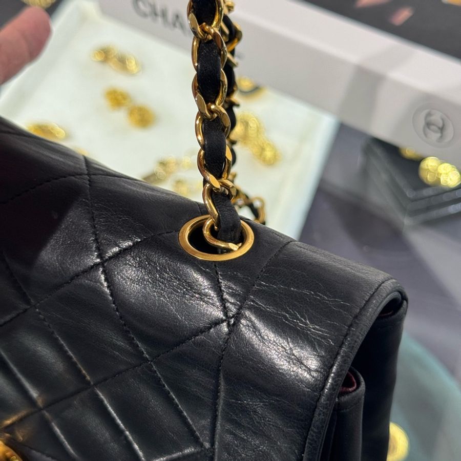 CHANEL vintage coco Diana黛妃口蓋鏈包22cm🩶經典夯款-8