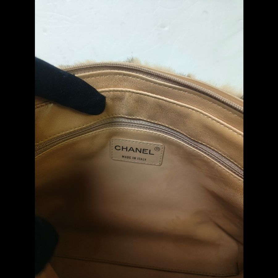 ‼️換季出清價‼️9月調回原價$33000㊣✨CHANEL✨（贈背帶）香奈兒 老香 小香 奶茶色 毛毛 異材質 稀有 毛毛包 手提包 腋下包 肩背包/二手包/二手精品🌳二手樹屋🌳-23