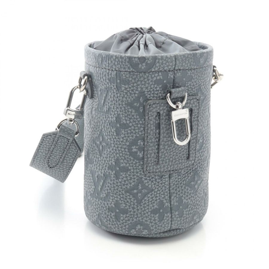 路易威登 Chalk Pouch 單肩包 M81572 Taurillon 皮革 灰色 二手 男士-1