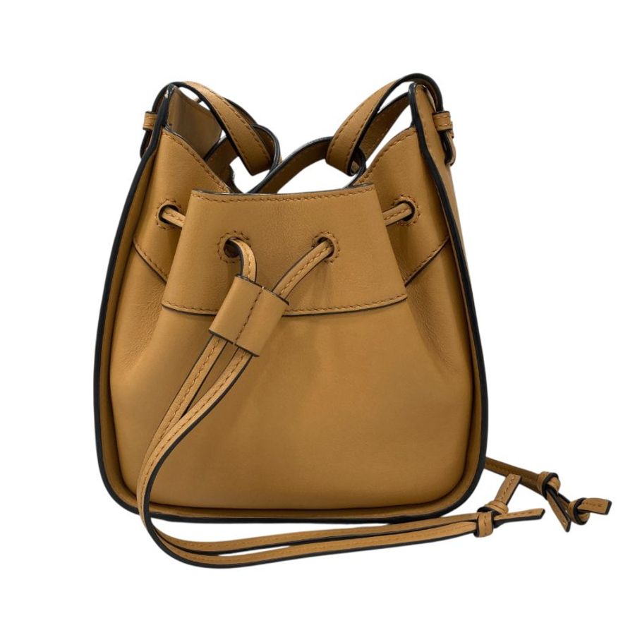 LOEWE 羅威 HAMMOCK MINI 皮革 吊床包 淺棕色-3