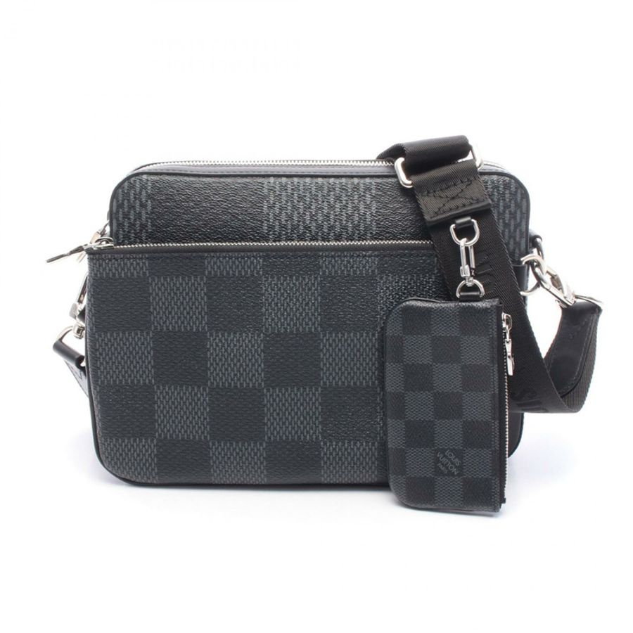 路易威登 Trio Messenger 肩背包 N50017 Damier Graphite 黑色 二手 LV-0