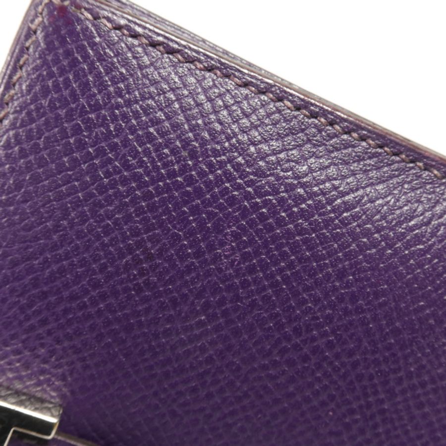 HERMES Epsom皮革Bearn Compact Wallet銀扣錢包-16
