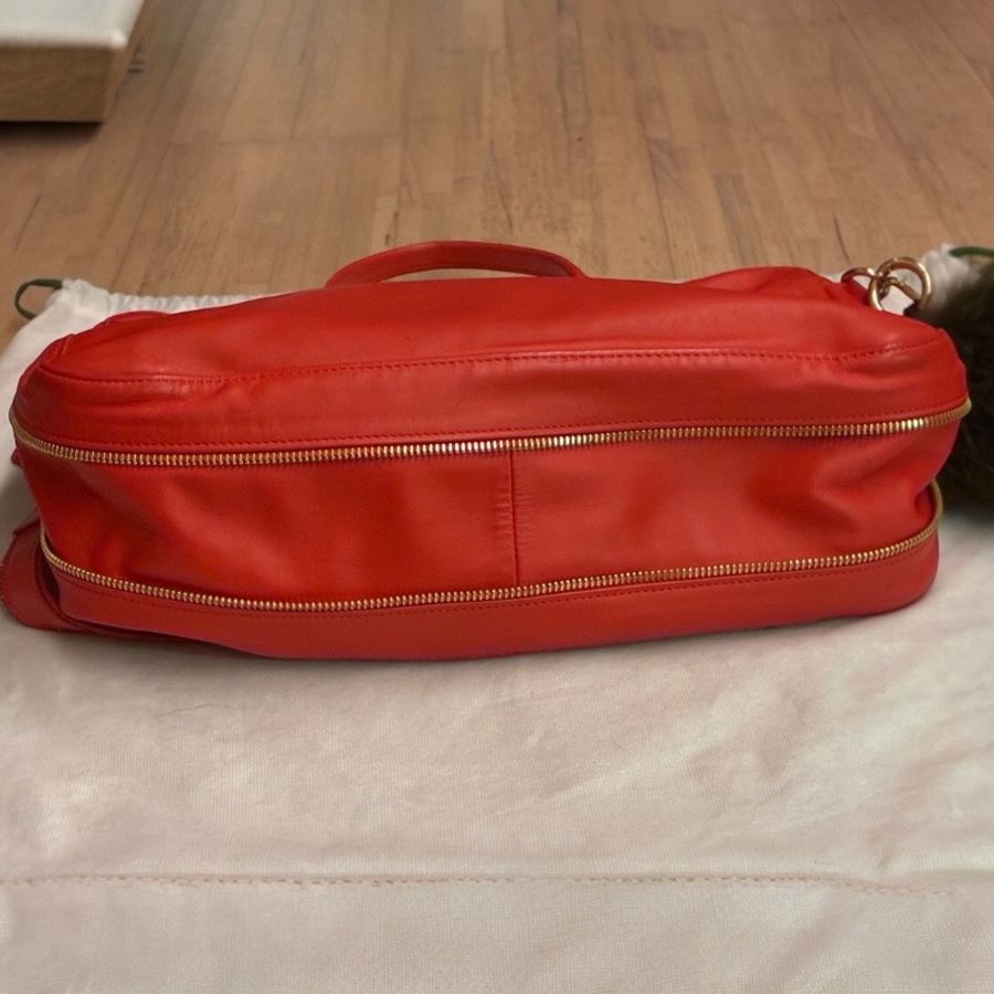 🛍️【Longchamp 橘紅真皮公事包/電腦包】型號1212888313 | 經典停產款 | 法國牛皮 | 底部擴充 | 贈毛球 | 附購證-12