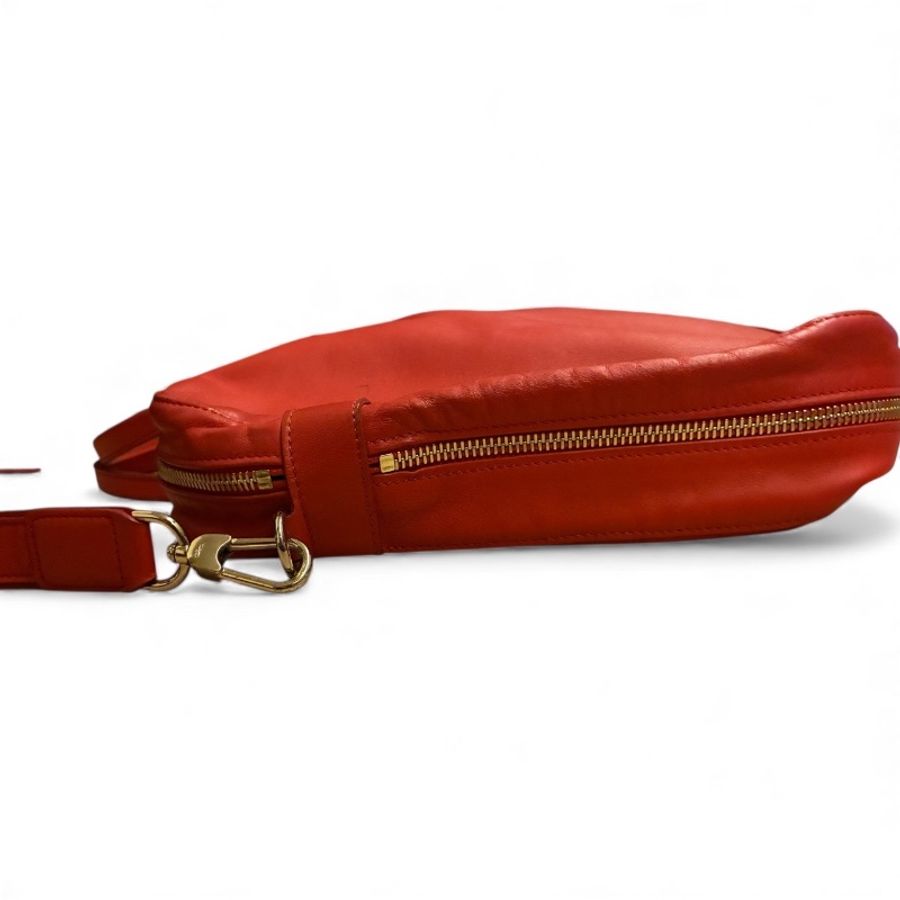 🛍️【Longchamp 橘紅真皮公事包/電腦包】型號1212888313 | 經典停產款 | 法國牛皮 | 底部擴充 | 贈毛球 | 附購證-13