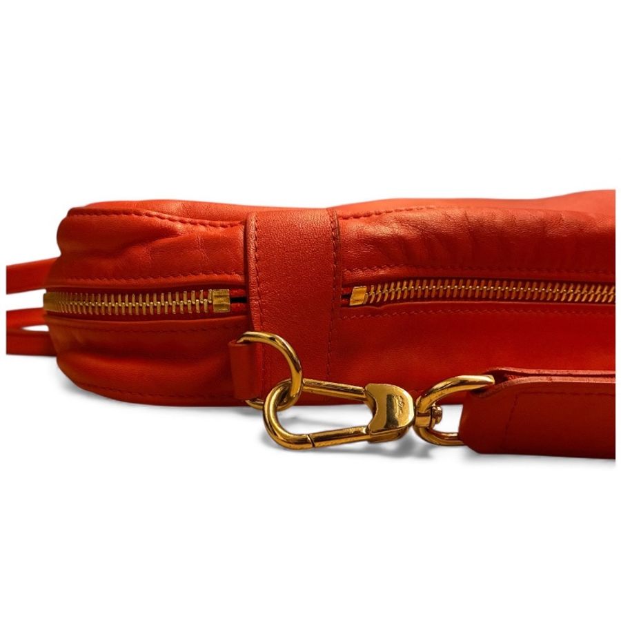 🛍️【Longchamp 橘紅真皮公事包/電腦包】型號1212888313 | 經典停產款 | 法國牛皮 | 底部擴充 | 贈毛球 | 附購證-18