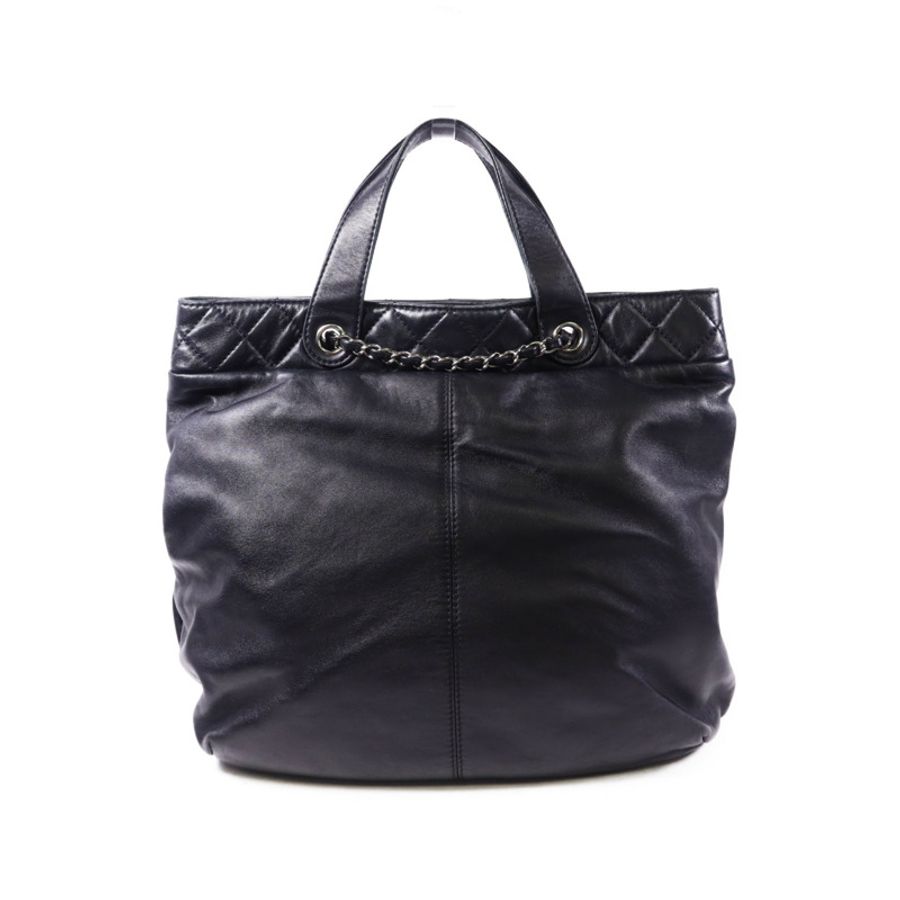 CHANEL 羊皮皮革2 Way Shoulder Bag銀扣手挽肩背兩用袋-1
