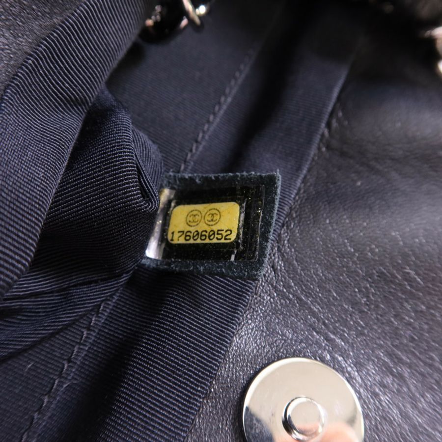 CHANEL 羊皮皮革2 Way Shoulder Bag銀扣手挽肩背兩用袋-8
