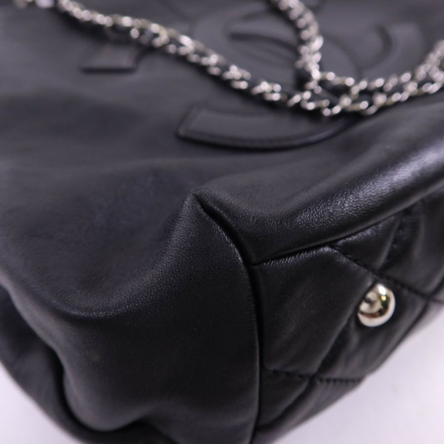CHANEL 羊皮皮革2 Way Shoulder Bag銀扣手挽肩背兩用袋-13