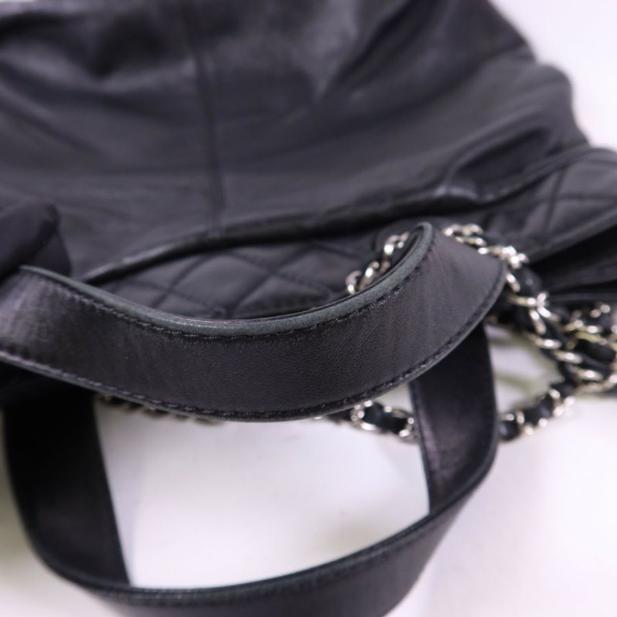 CHANEL 羊皮皮革2 Way Shoulder Bag銀扣手挽肩背兩用袋-17
