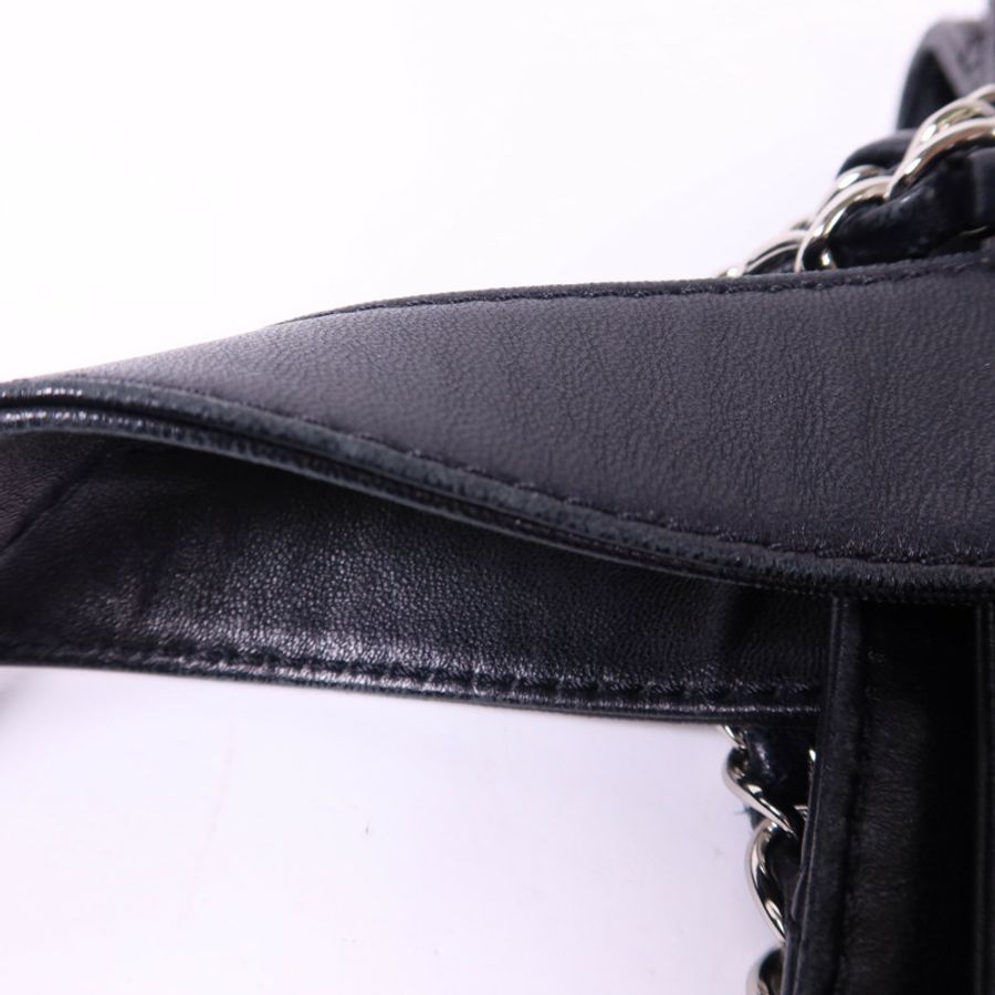 CHANEL 羊皮皮革2 Way Shoulder Bag銀扣手挽肩背兩用袋-18