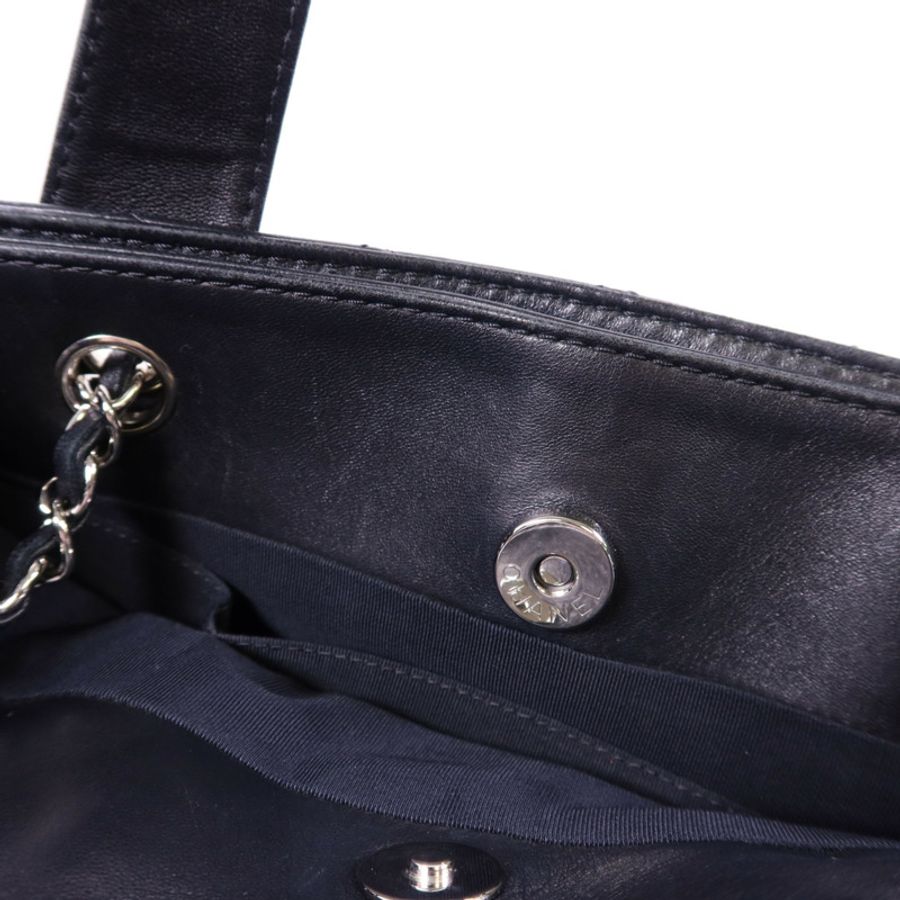 CHANEL 羊皮皮革2 Way Shoulder Bag銀扣手挽肩背兩用袋-22