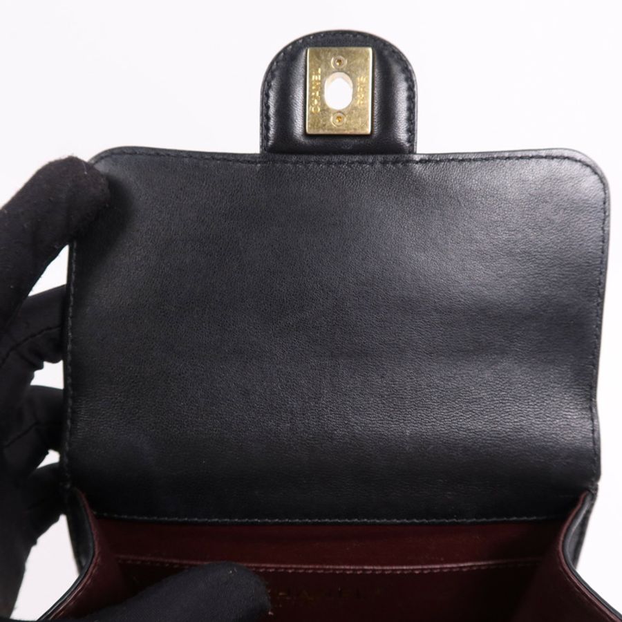 CHANEL 牛皮皮革Chain Shoulder Bag金扣鏈帶肩背袋-14