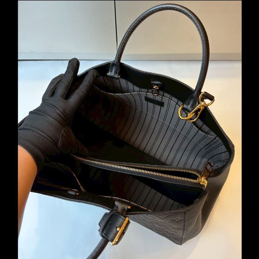 LV 黑皮壓紋兩用大包 蒙恬包-27