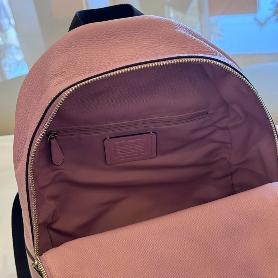 *SHIHNA名牌精品* Coach Charlie 粉色荔枝紋皮後背包-5