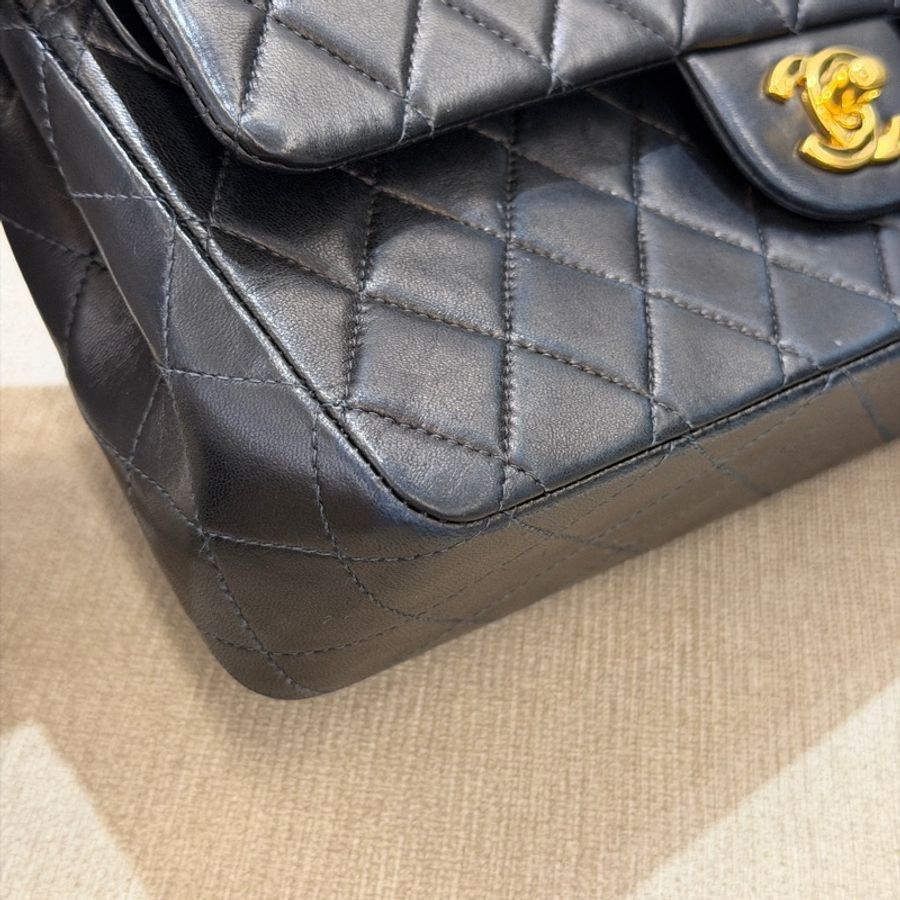 Chanel 小羊皮黑金CF25鏈條包-4