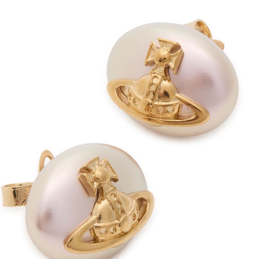 VIVIENNE WESTWOOD Lavinia Faux Pearl-Embellished Stud 珍珠耳環-2