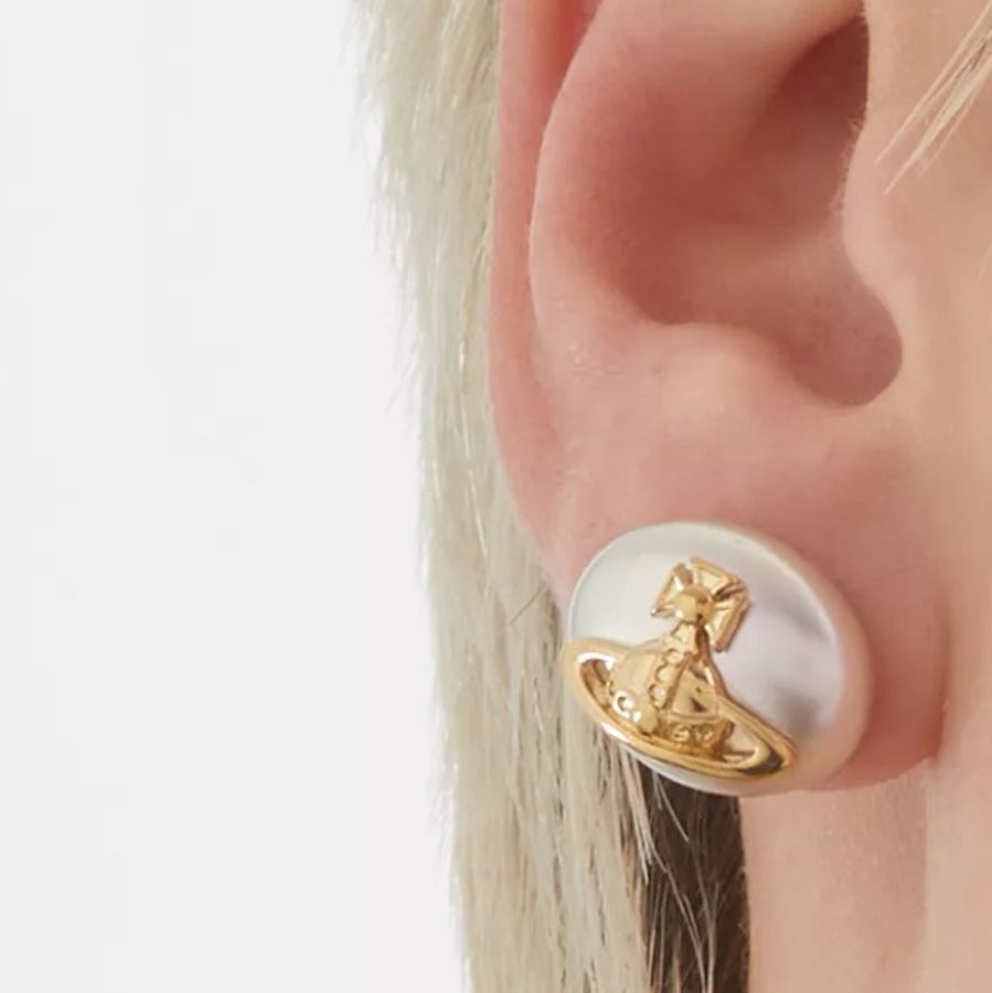 VIVIENNE WESTWOOD Lavinia Faux Pearl-Embellished Stud 珍珠耳環-3