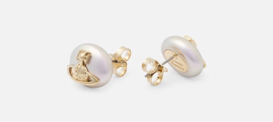 VIVIENNE WESTWOOD Lavinia Faux Pearl-Embellished Stud 珍珠耳環-4