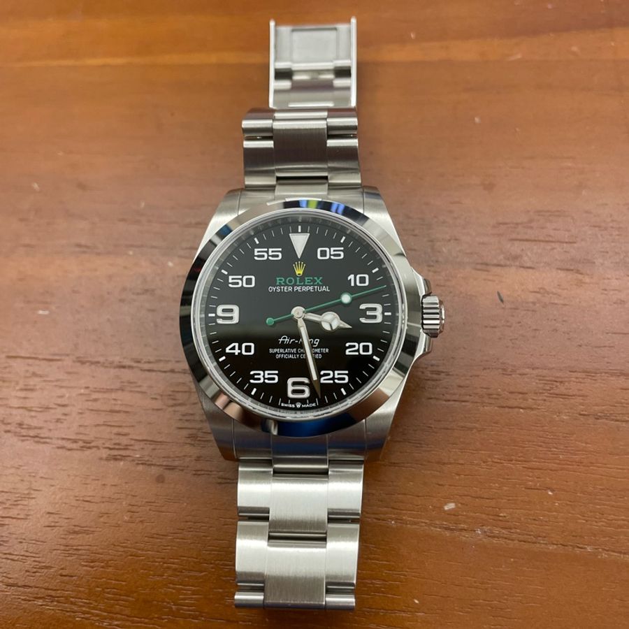 ROLEX 勞力士蠔式 Air-King 空中霸王 126900 綠色秒針 空霸 不鏽鋼 黃色ROLEX皇冠品牌.大三針-6