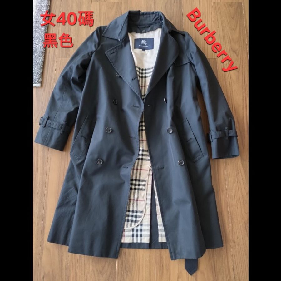 女40號/日本二手/Burberry London 女神風衣/黑色-0