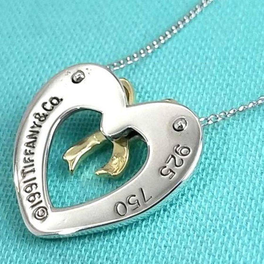 🌷Tiffany&Co. 蝴蝶結愛心項鍊S925銀|經典花紋✦fufu style 精品✦ 氣質款|-3