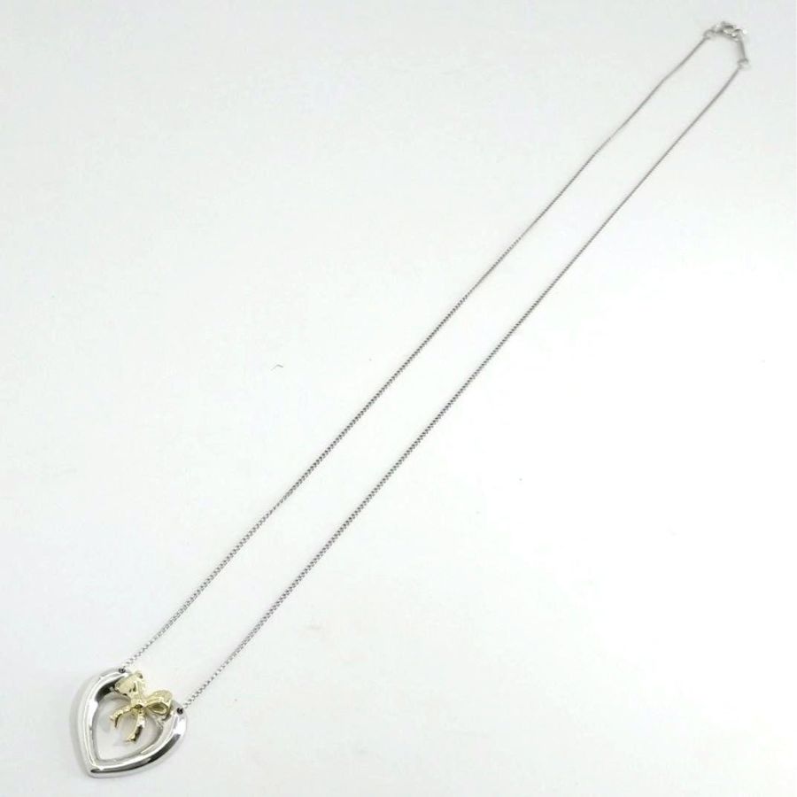 🌷Tiffany&Co. 蝴蝶結愛心項鍊S925銀|經典花紋✦fufu style 精品✦ 氣質款|-8