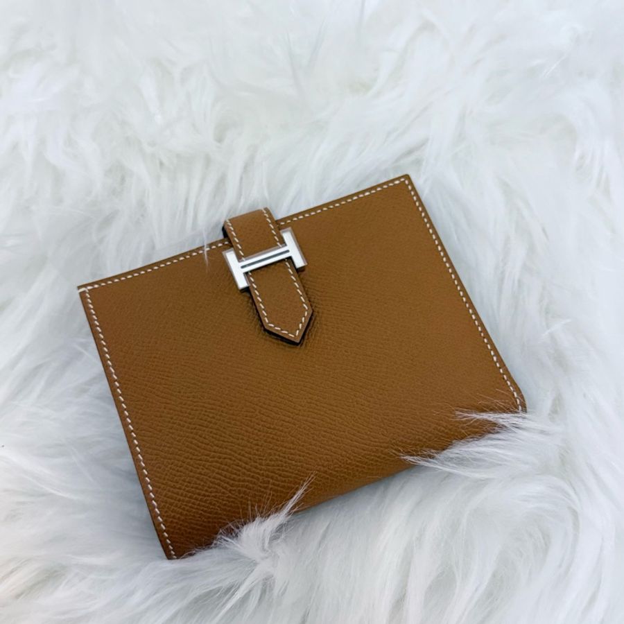 Hermes Bearn Compact Bi-fold Wallet Gold 金銀 銀包-0
