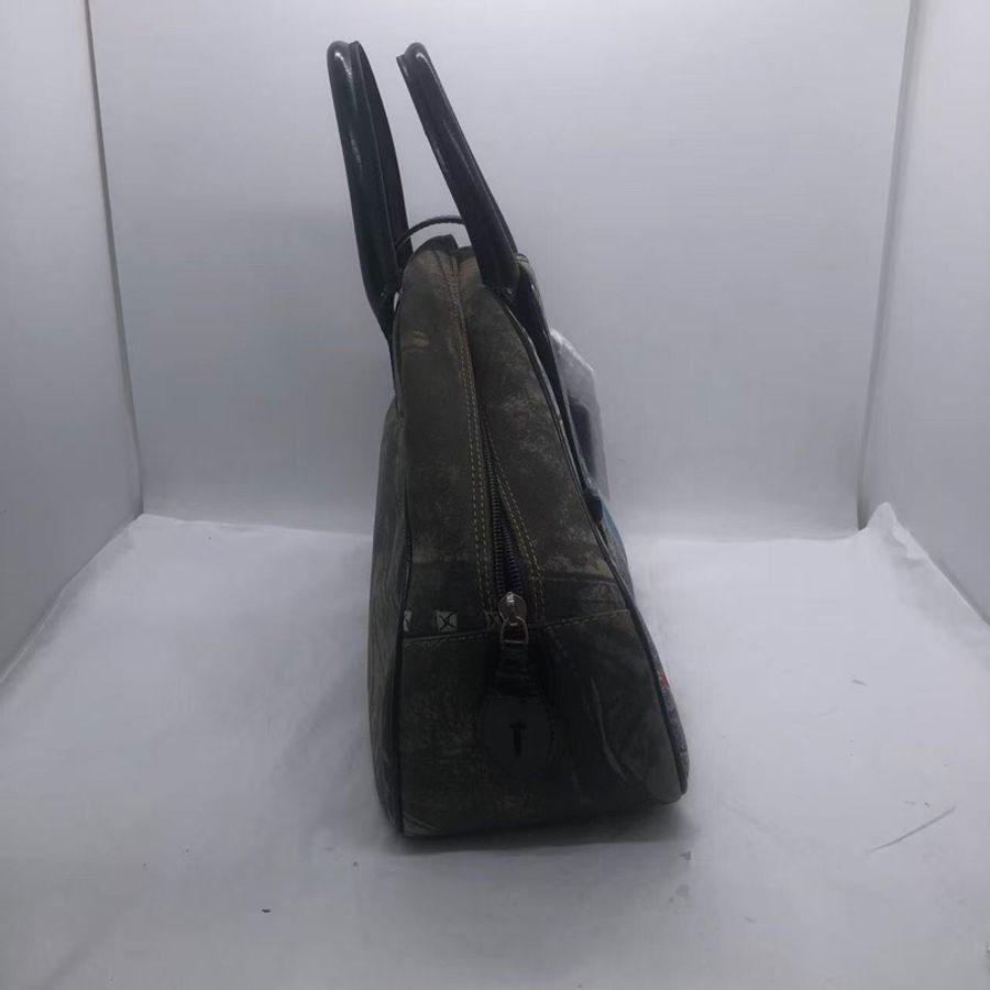 二手DIOR 迪奧 中古牛仔丹寧 保齡球 手提包 徽章款-4