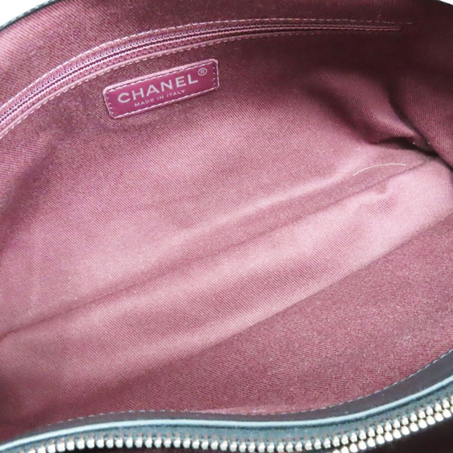 黑杏雙色 羊皮 肩背包 銀釦【CHANEL 香奈兒】-5