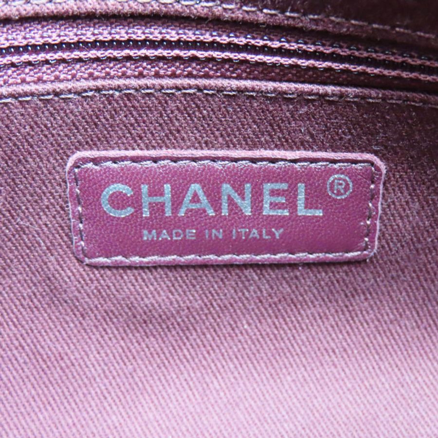 黑杏雙色 羊皮 肩背包 銀釦【CHANEL 香奈兒】-8
