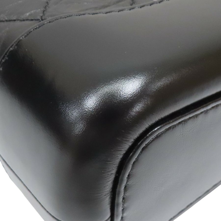 黑色菱格紋皮革 Gabrielle Hobo 流浪包鏈帶肩背【CHANEL 香奈兒】 A91810-8
