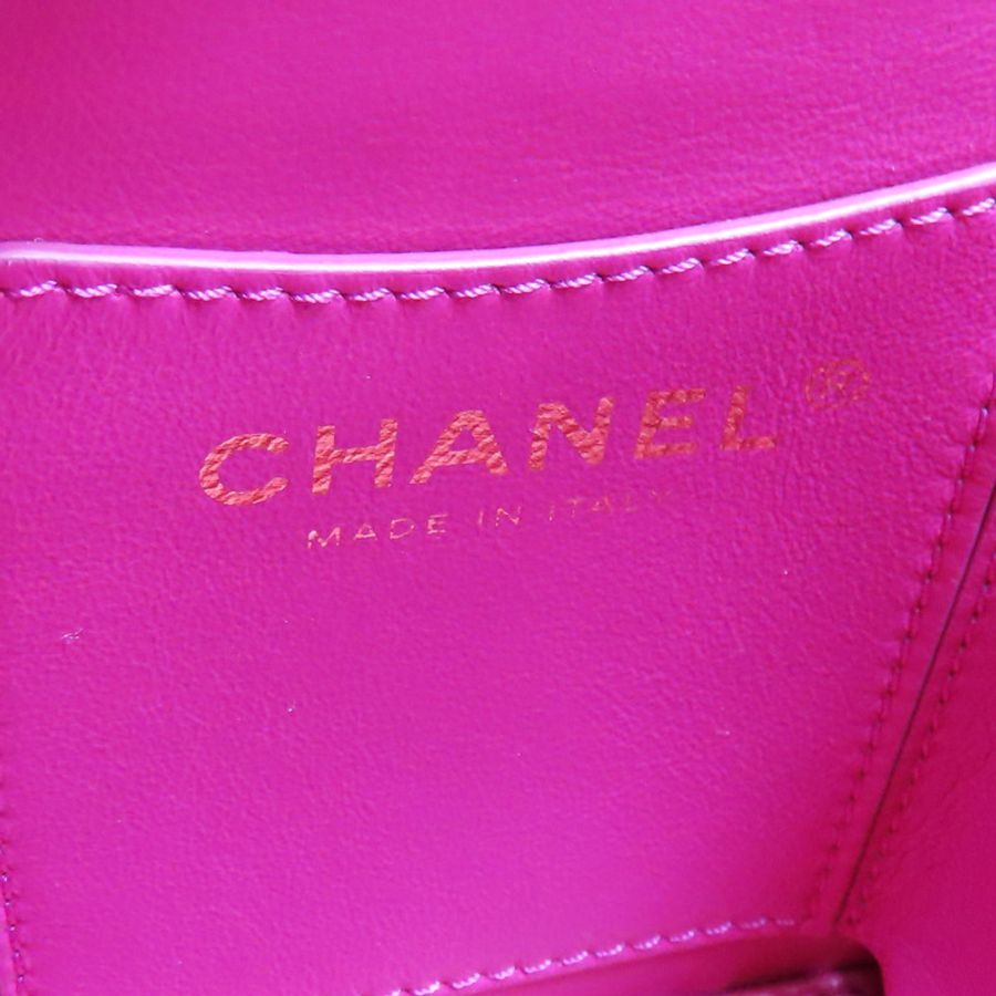 粉紅色毛呢肩背金扣【CHANEL 香奈兒】-6
