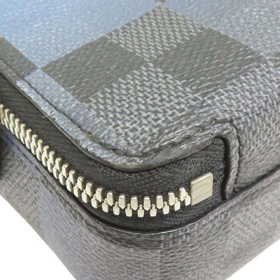 藍色棋盤格帆布 Alpha 穿戴式錢包肩背【LOUIS VUITTON LV 路易威登】 N60414-8