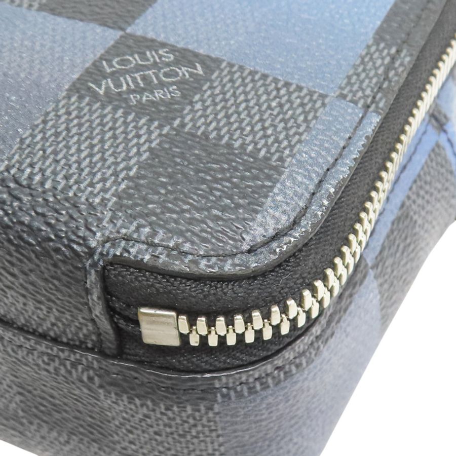 藍色棋盤格帆布 Alpha 穿戴式錢包肩背【LOUIS VUITTON LV 路易威登】 N60414-9