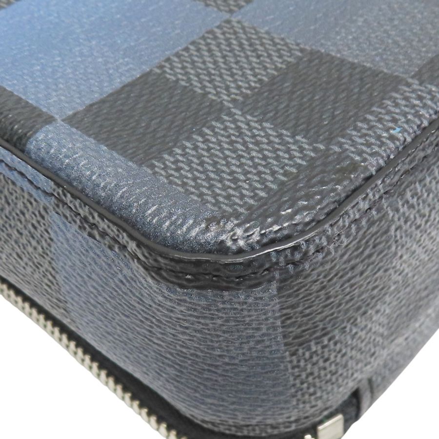 藍色棋盤格帆布 Alpha 穿戴式錢包肩背【LOUIS VUITTON LV 路易威登】 N60414-10